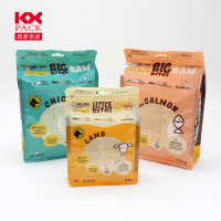 Food Grade  Flat Bottom Eight Sides Sealed Plastic PET Packaging Dog Food With Ziplock